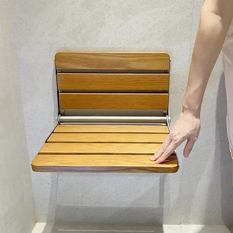 Footrest Bathroom Toilet Wall-mounted Folding Shower Seats Shoe Changing Stool Waterproof Load Bearing Stainless Steel Seats