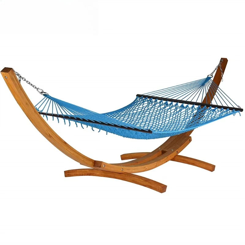 

Outdoor Solid Wood Canvas Hammock Garden Garden Leisure Swing Balcony Home Cradle