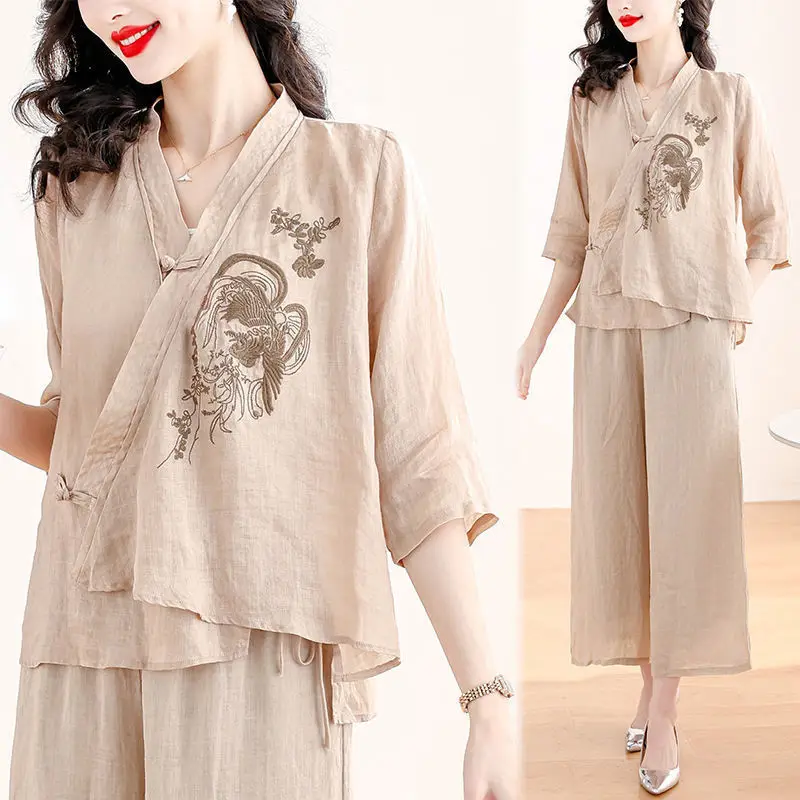 

Fashionable Chinese Style Headline Heavy Industry Embroidery New 2025 Summer Top