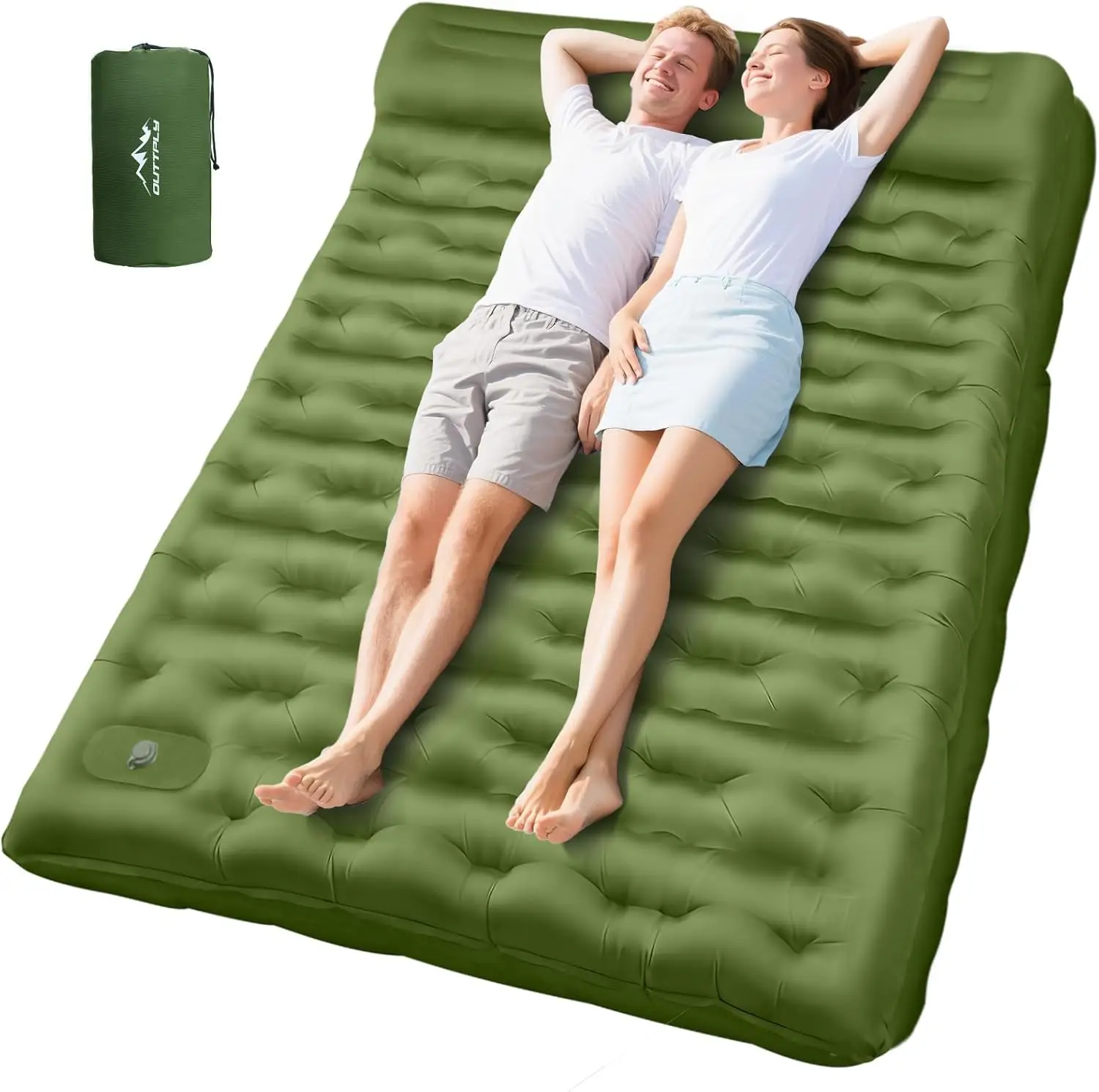 

Sleeping Pad for Camping, 6" Extra Thick Camping Mat with Built-in Pillow & Foot Pump, Inflatable Sleeping Pad for Backpacking