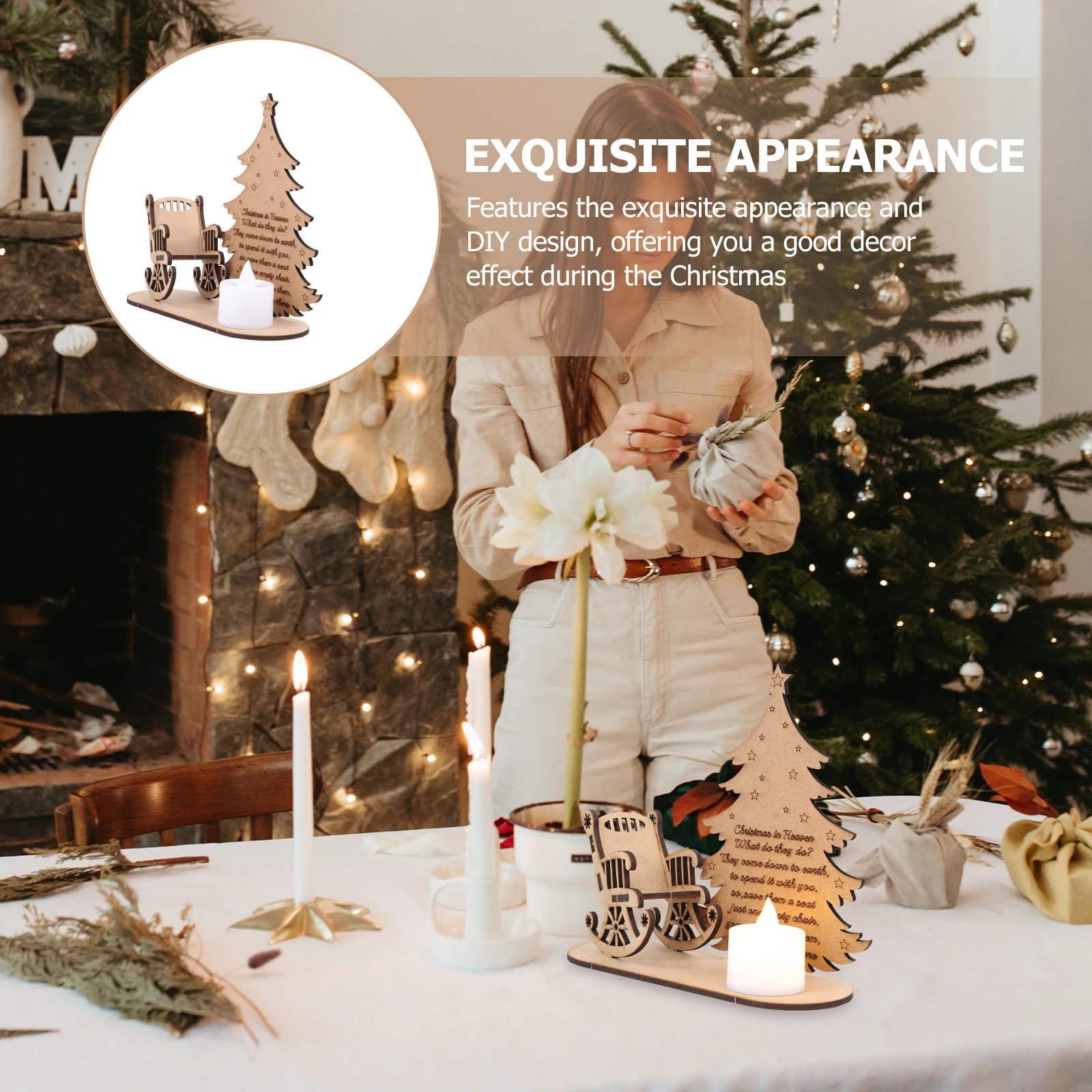 

Christmas Tree Diy Wooden Decor With Electronic Festival Xmas Diy Ornament Lamp Xmas Party Desktop Craft Festival Scene