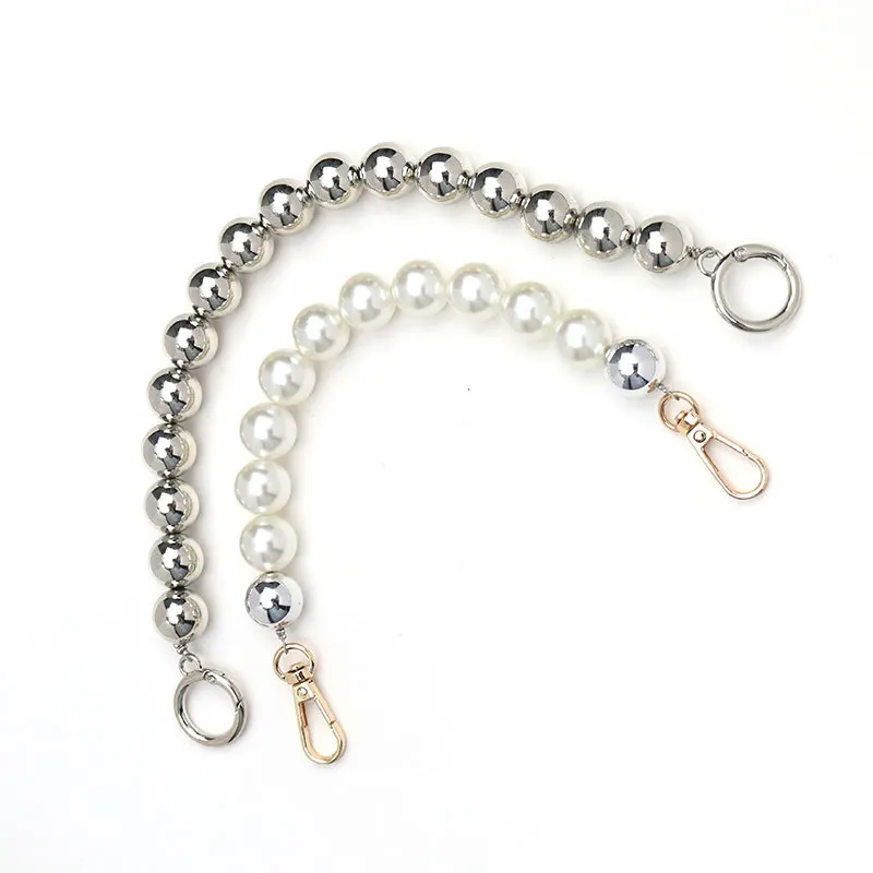 5pcs Pearl Chain Necklace Bag Strap Bracelet Handbag Shoulder Replacement DIY Purse Replacement Long Beaded Chain Accessories