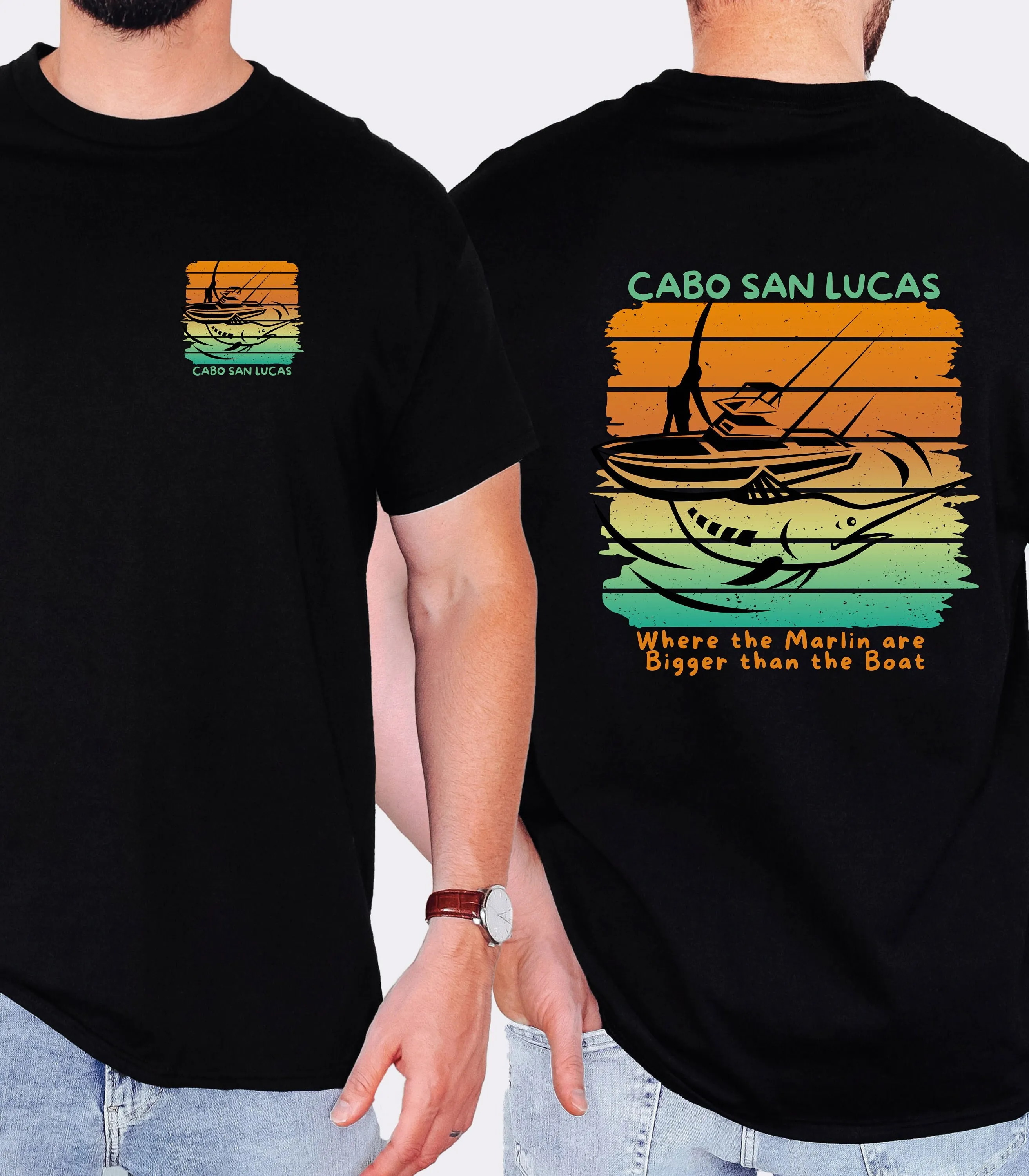 Marlin Fishing Cabo San Lucas T Shirt For Adventures Tournament Boat Big Fish Great With Mexican Flair