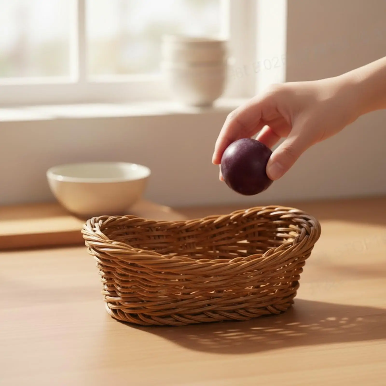 Textured Industrial Bowl Basket for Shelf Decor Cute Woven Basket for Fruit Snacks Household Items Organization