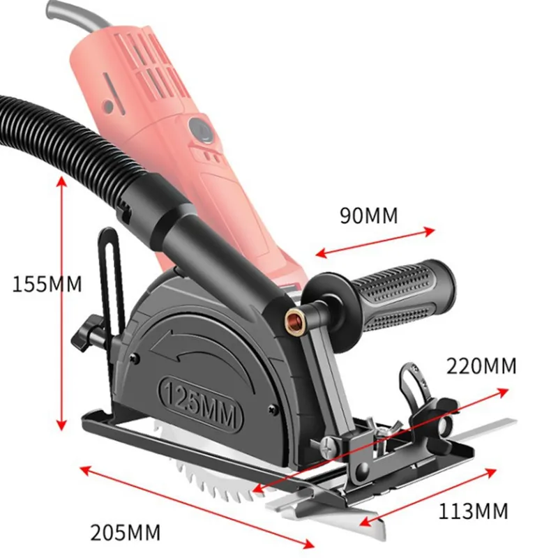 Dust Free 45° Adjustable Cutting Depth Positioning Bracket Angle Grinder Retrofit Cutting Machine Slotting Base for 100-125MM