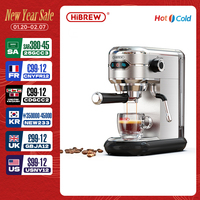 HiBREW Coffee Maker Cafetera 20 Bar Inox Semi Automatic Super Slim ESE POD& Powder Espresso Cappuccino Machine Hot Water H11