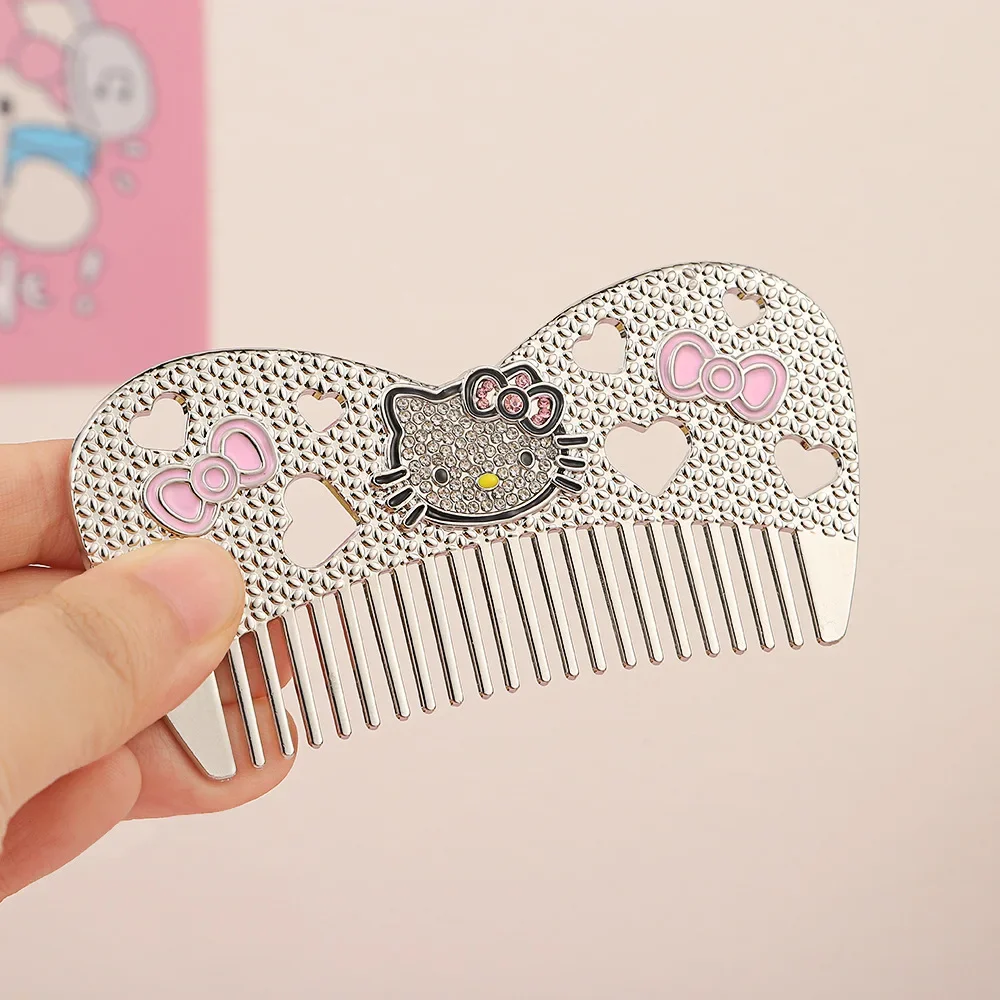

Kawaii Anime Hello Kitty Hair Comb Cute Sanrio Makeup Combs Cartoon Hairdress Tools Portable Travel Hair Accessories Woman Gift