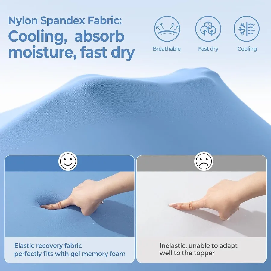 3 Inch Memory Foam Mattress Topper with Cool Nylon-Spandex Cover
