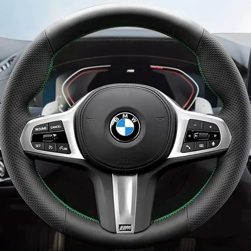 DIY Black Comfortable And Breathable Faux Leather Car Steering Wheel Cover For BMW 3 series 5 series 7 series X3 X4 X5 M5