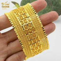 ANIID Indian 24K Gold Plated Cuff Bangle For Women Hawaiian Bridal Wedding Jewellery Wholesale Jewelry Dubai Pure African Gifts