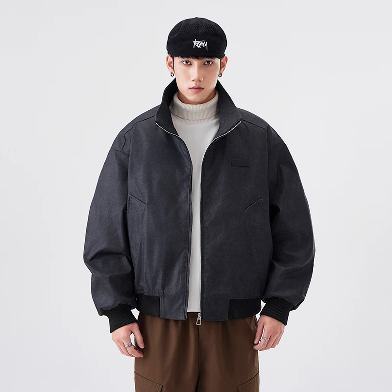 

Men Winter Outdoor Thicken Warm Padded Cotton Parkas Coat Cityboy Loose Casual Plus Size Quilted Cargo Jacket Outerwear