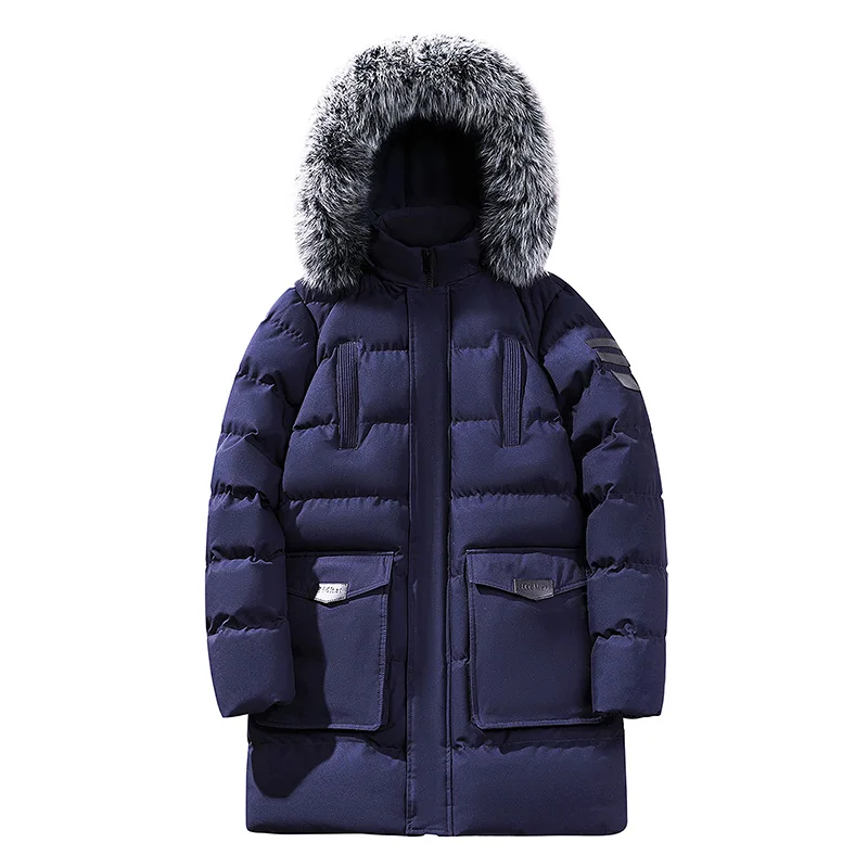 

New Hooded Warm Parka With Pockets Winter Jackets Coat Waterproof Cold-proof Cotton-padded Casual Thickened Warm Hooded Jacket