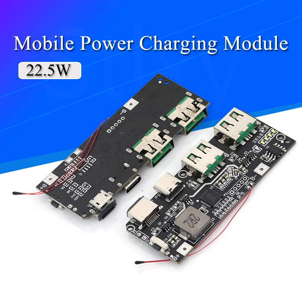 QC4.0 QC3.0 LED Dual USB 5V 4.5A 22.5W Micro/Type-C USB Mobile Power Bank 18650 Charging Module Temperature / Circuit Protection