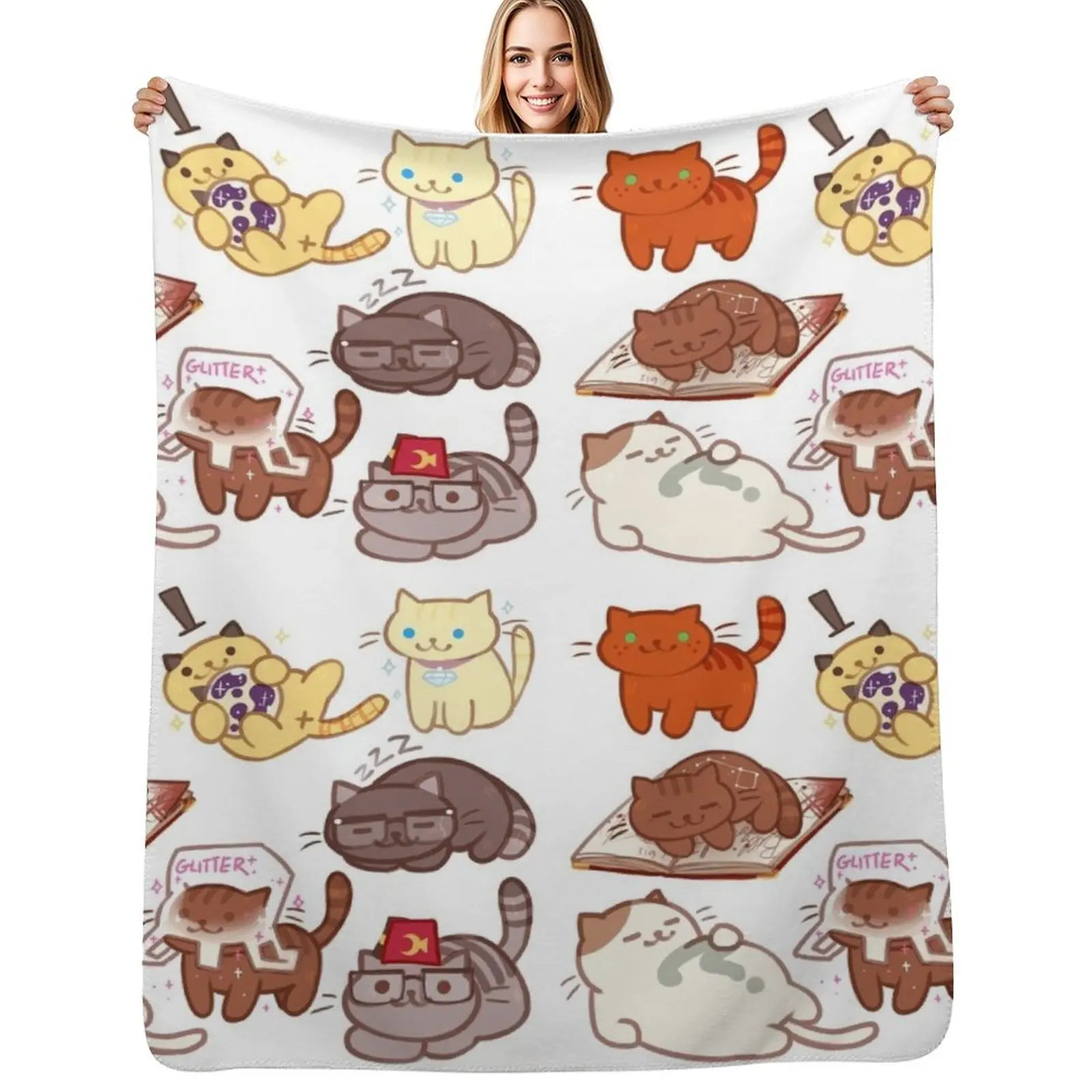

Kitty Falls Throw Blanket Cozy Microfiber Throw Blanket for Home Bedroom