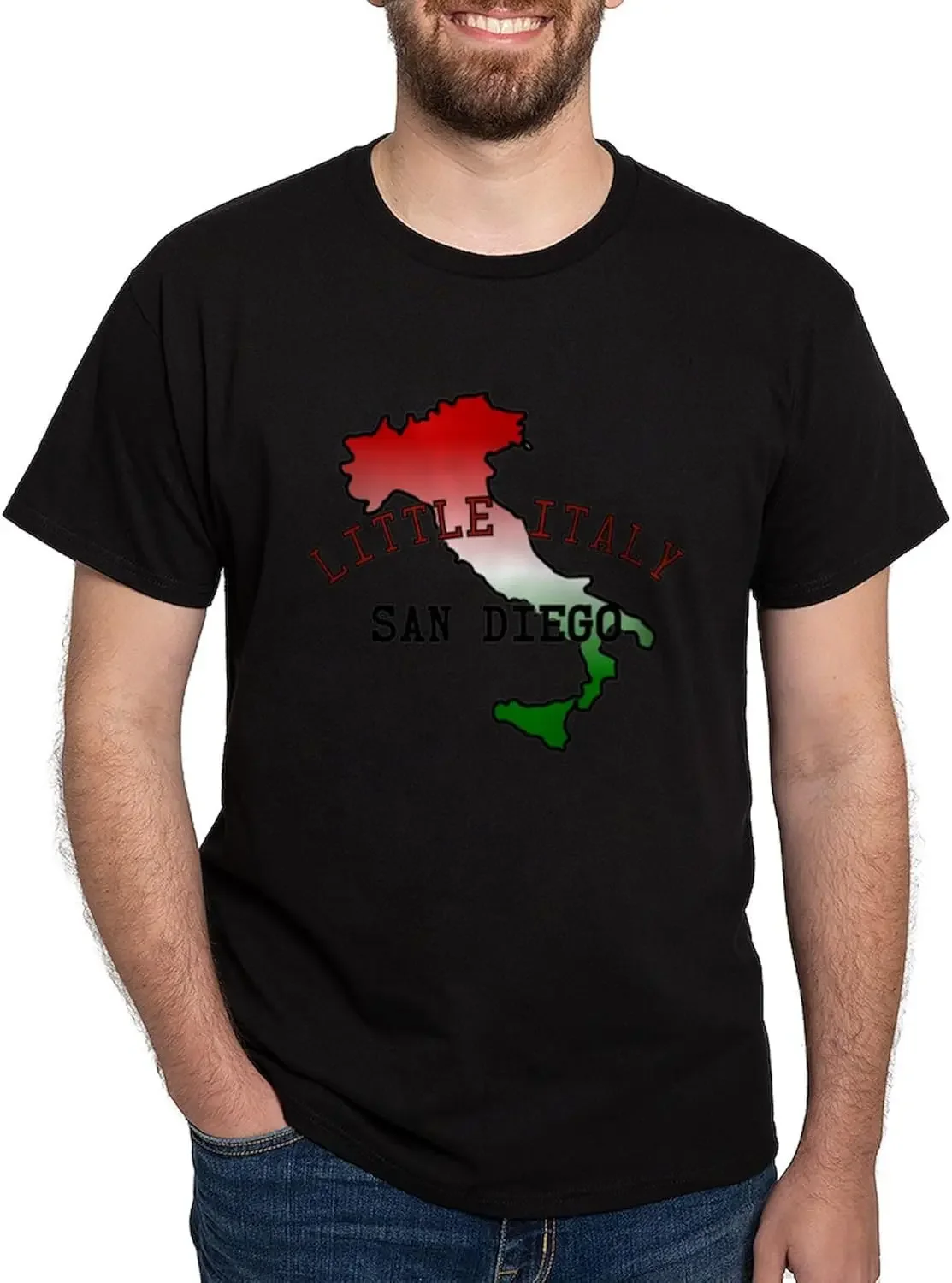 CafePress Little Italy San Diego Dark T Shirt Men's 100% Cotton, Classic Graphic Dark T-Shirt