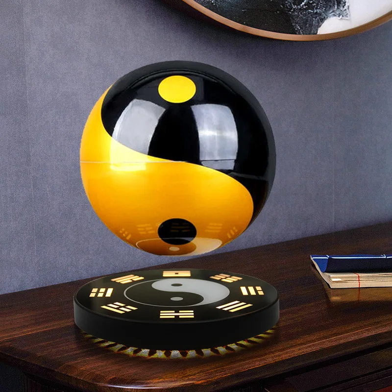 Magnetic levitation gossip round base tai chi ball ornament luminous rotation home