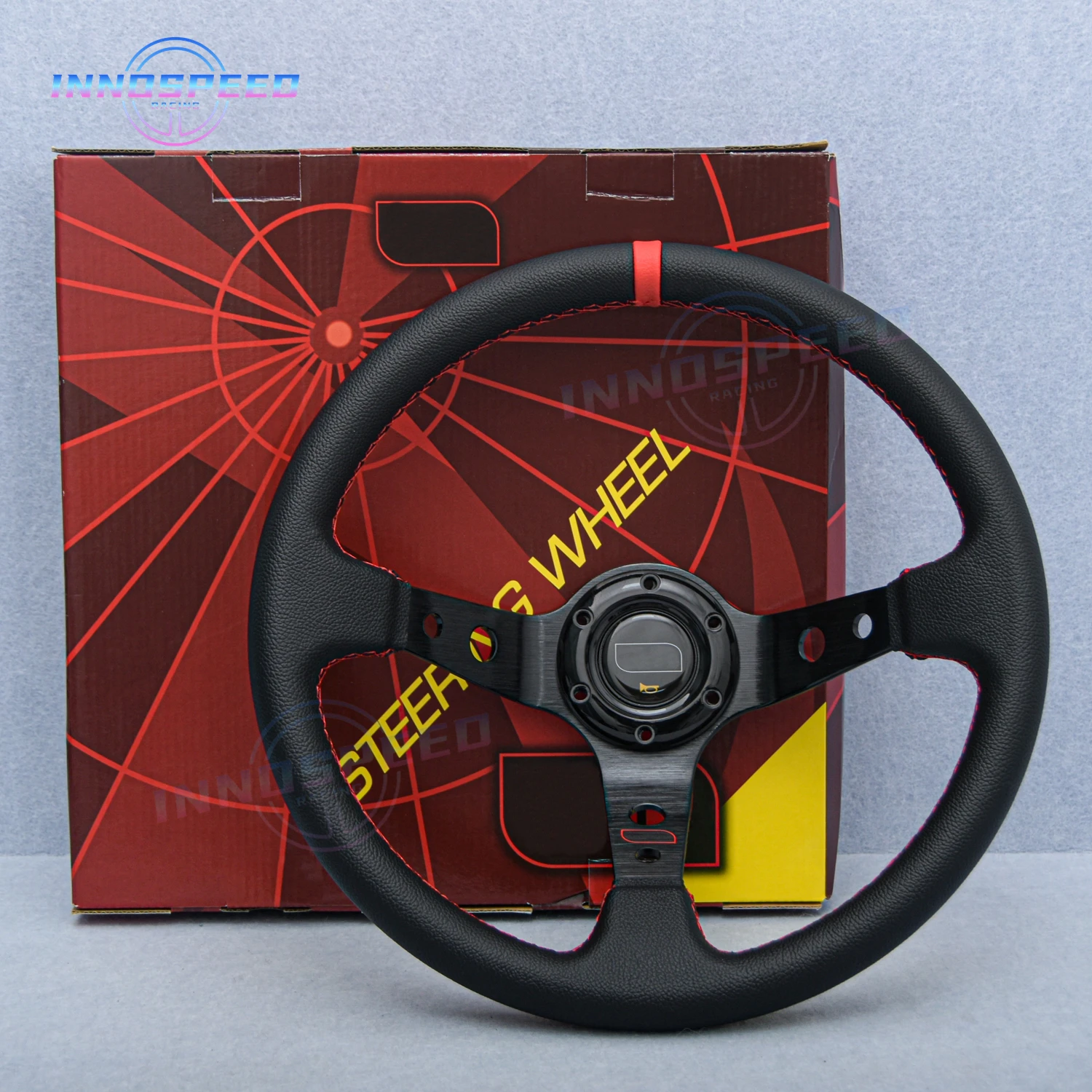 14inch 350mm PVC Car Racing Steering Wheel JDM Deep Corn Dish Sport Drifting Steering Wheels Universal