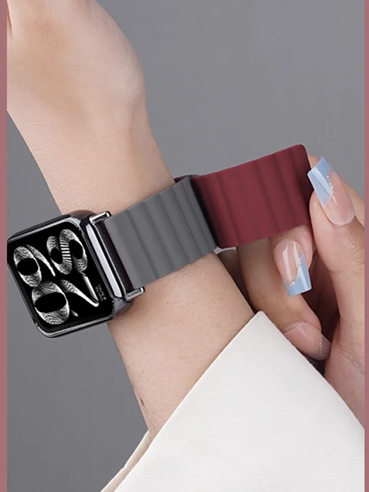 Magnetische Silikonbänder für Xiaomi Mi Band 8 9 Pro Bandzubehör Armband Armband Correas für Redmi Uhr 4 5 Zubehör