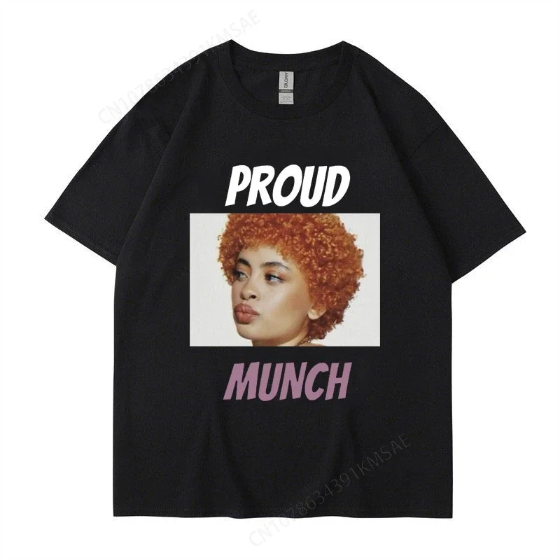 Rapper Ice Spice Funny Meme T Shirt Proud Munch Men Women Vintage Short Sleeve Fashion Hip Hop Casual Oversized Cotton T-shirts