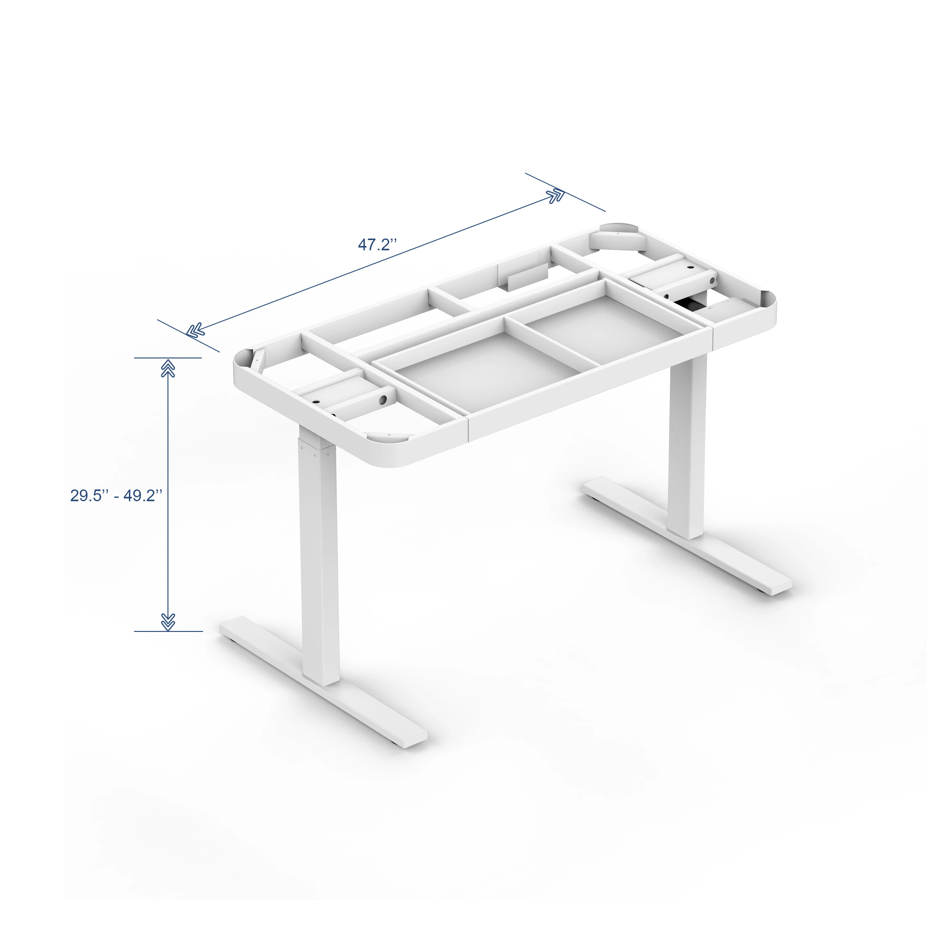 Electric Adjustable Metal Lifting Desk Computer Height Adjustable Single Motor Standing Desk
