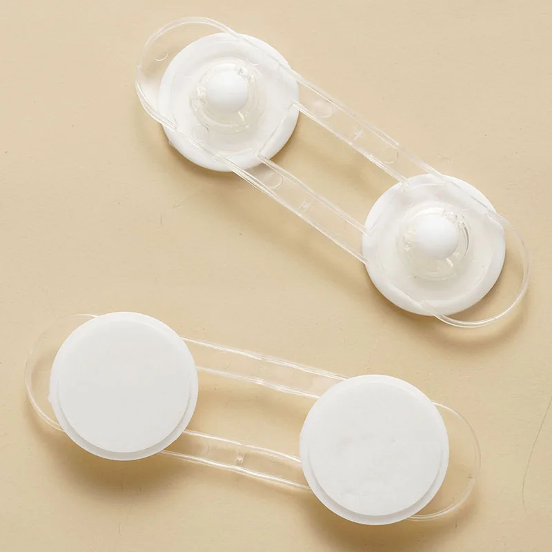 2Pcs Transparent Drawer Door Cabinet Cupboard Safety Locks Baby Kids Safety Care Plastic Locks Straps Infant Baby Protection