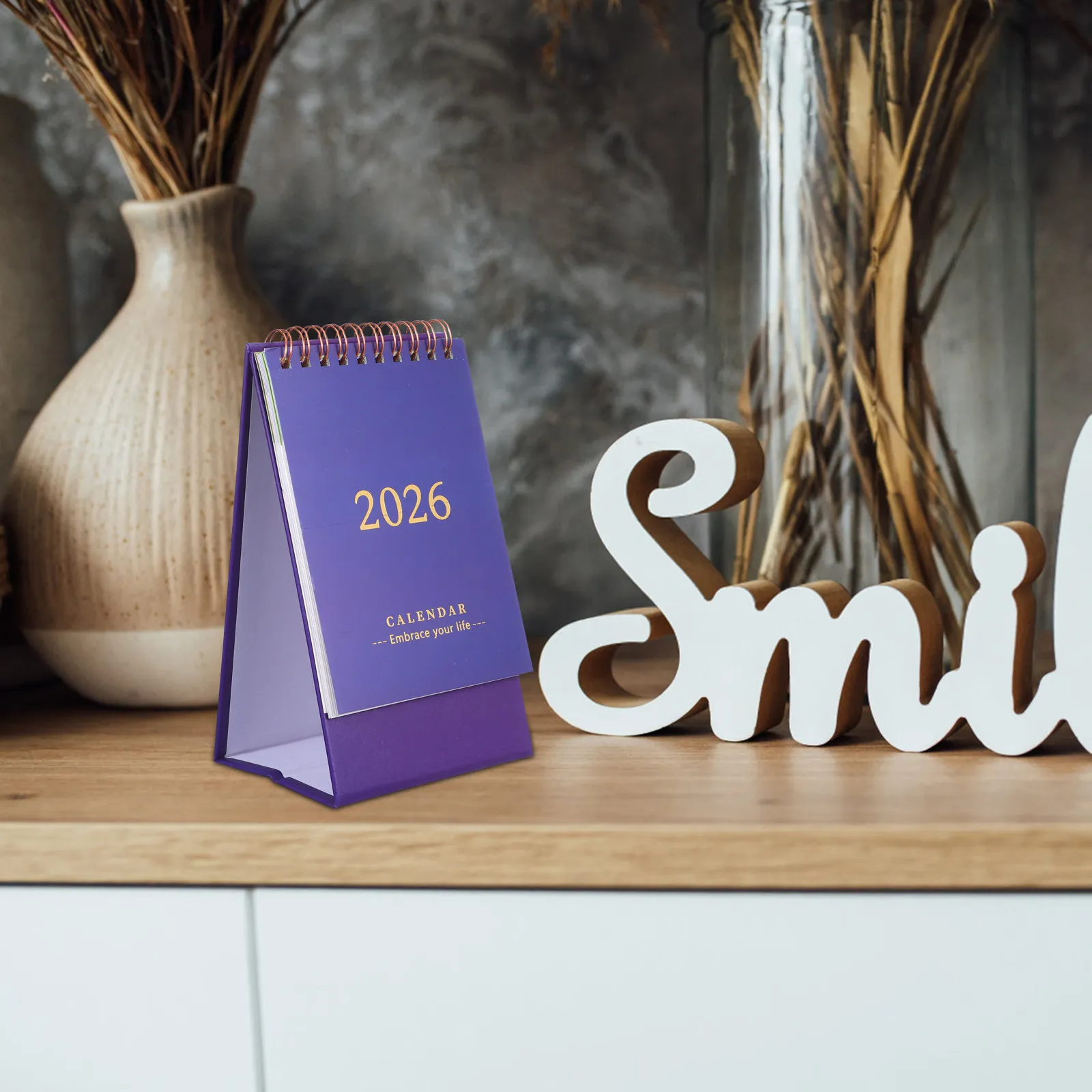 

Desk Calendar 2026 Standing Flip Calendar Coil Binding Monthly Daily Agenda Planner Office Home School Schedule