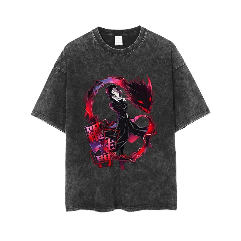 

Wenhao Wild Dog Animation Around Taizai Ji Zhongyuan Men and Women Fashion Wash To Do Old Printed Cotton T-shirt Xia Xin
