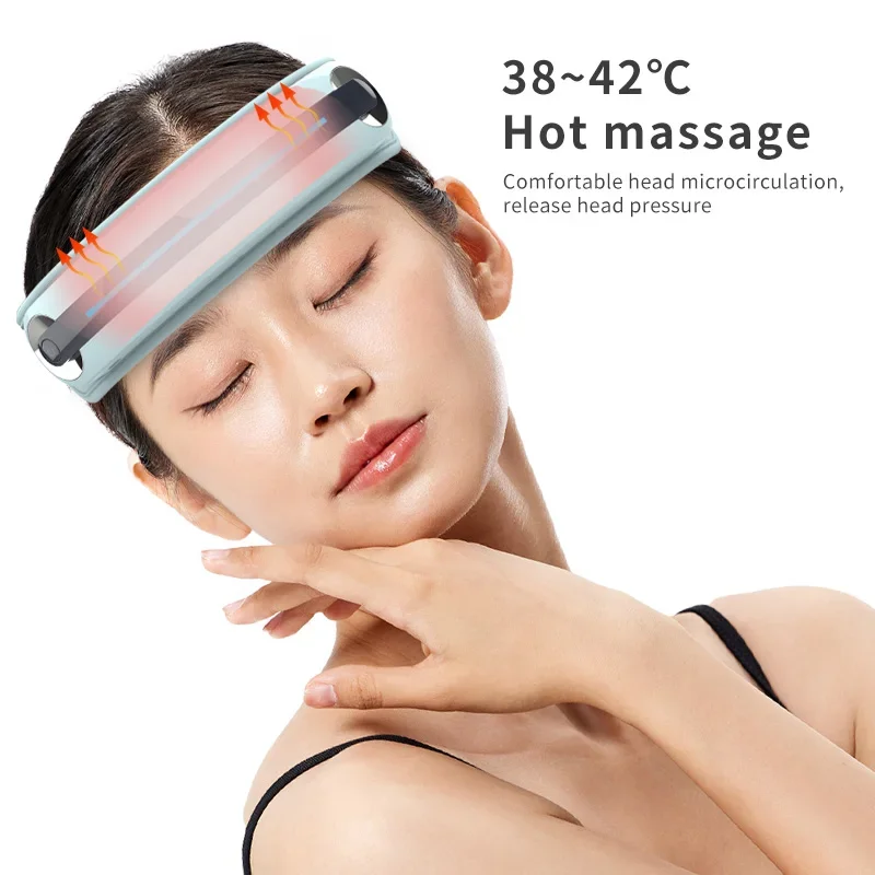 Air pressure head massager, hot compress massage belt, new Bluetooth music massager, sleep instrument - Image 6