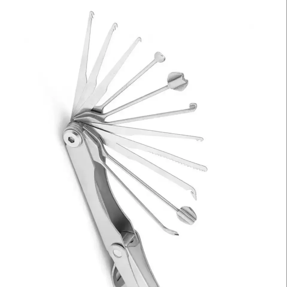 11pcs Folding AB Kaba Broken Key Extractor Set Civil Lock All-Steel Tool Set for Locksmith Supplies Repair Tools