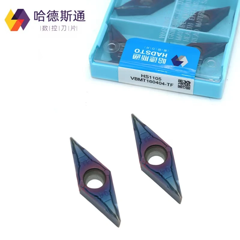 

Hadsto 100%原装 Vbmt160404 Vbmt160408 Tf Hs1105 Hrc52-62 ° Lathe Cutter External Turning Tools Hardened Steel Carbide Inserts