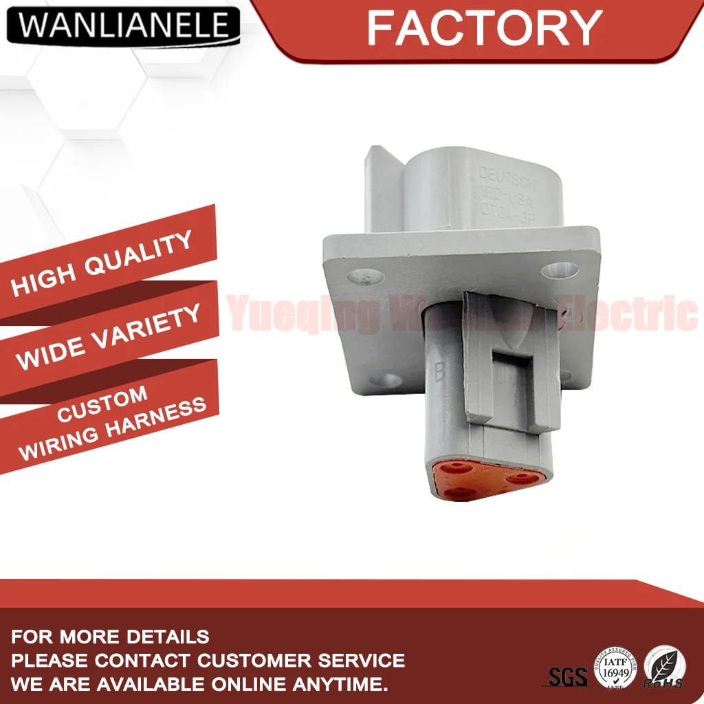 50 Sets DT04-3P-L012 3 Pin Female Receptacle Housing DT Series 13A IP68 Flange Mount Fit Truck Harness