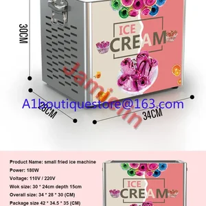 110 فولت / 220 فولت لفة الآيس كريم المقلية الصغيرة التايلاندية مقلاة الزبادي آلة لفة الآيس كريم أعلى 10 مبيعات لآلة الآيس كريم التايلاندية - No9