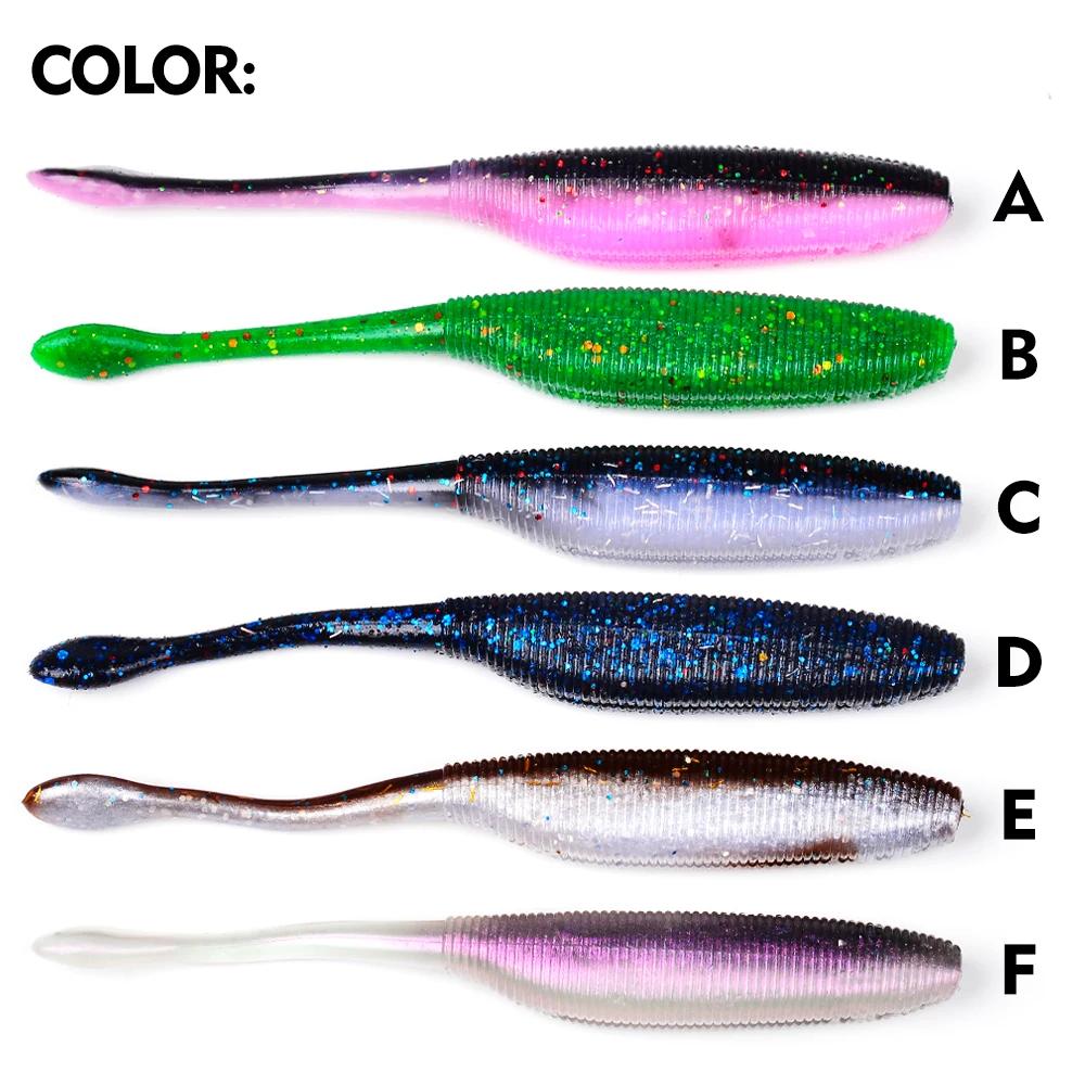 Sunlure 12pcs/15pcs Fishing Bait Lures 8.8cm 7.6cm Soft Silicone Artificial Bait Freshwater Rubber Soft Lure For Bass Fishing