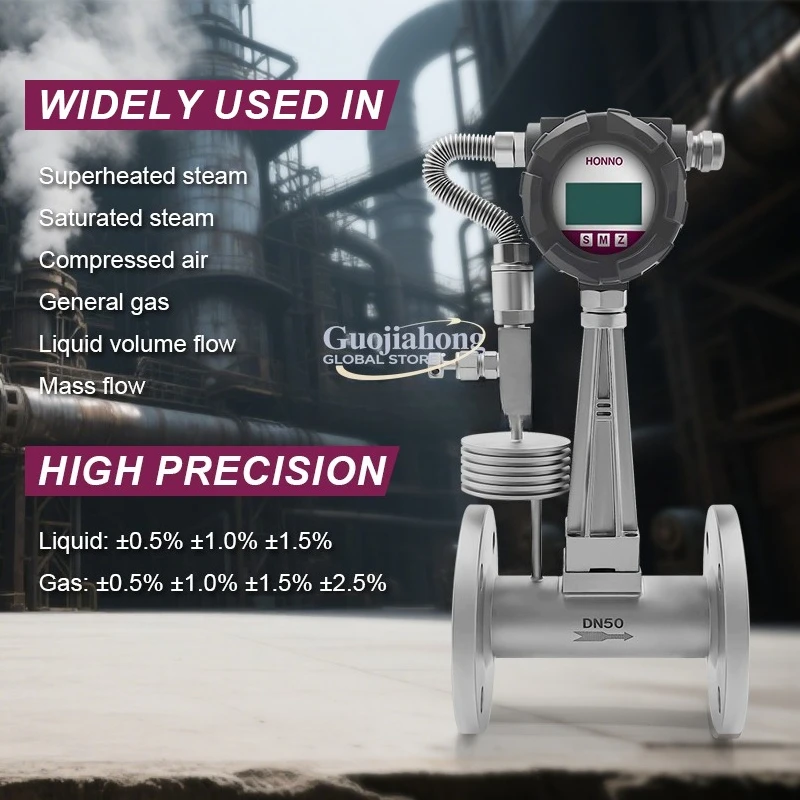 

High Quality DN15-400 Flow Meter Digital Display Steam Flow Measuring Tools Air Flow Meter Sensor