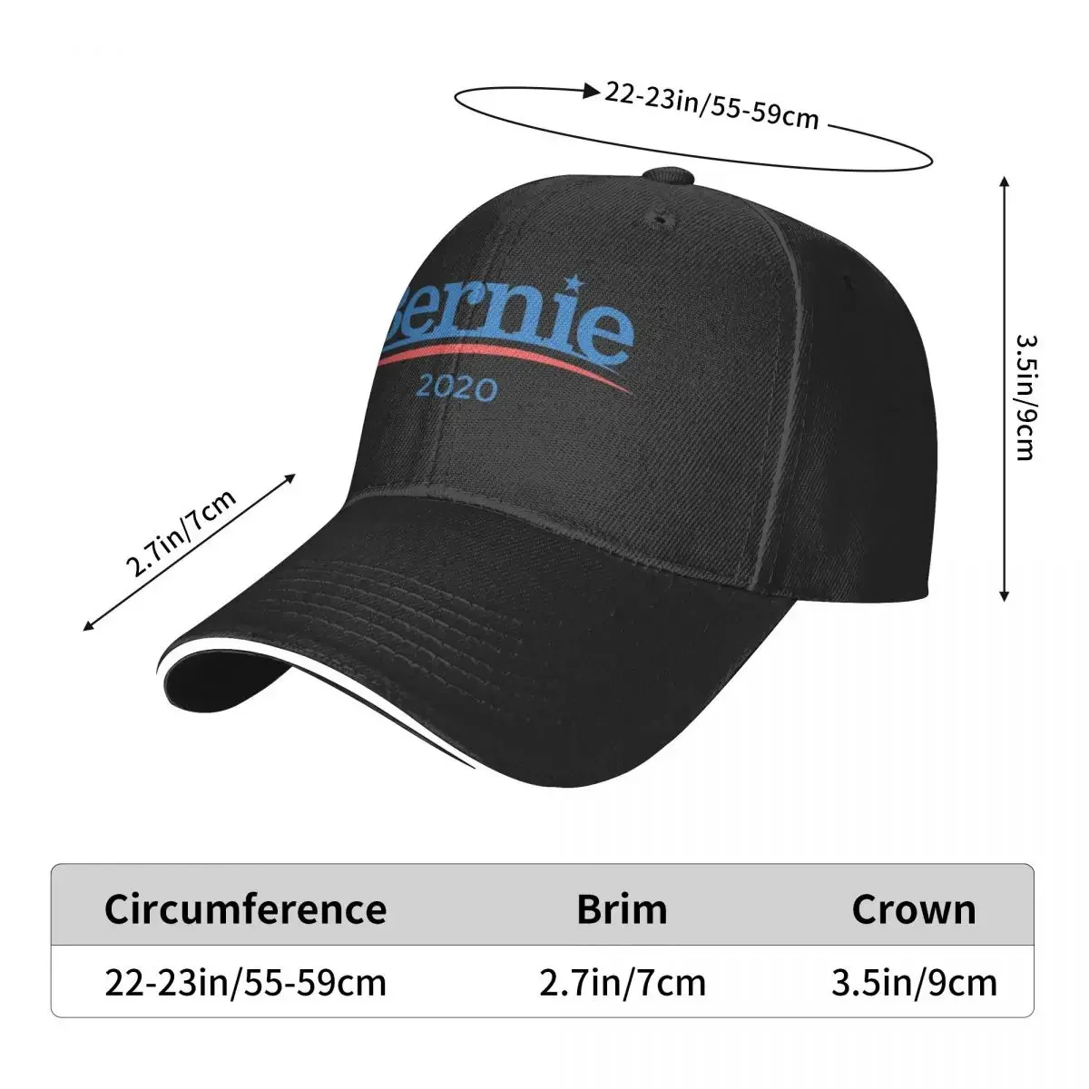 Bernie Sanders 2020 Campaign Cap Casual Baseball Caps Adjustable Hat Summer Unisex Baseball Hats Customizable Polychromatic