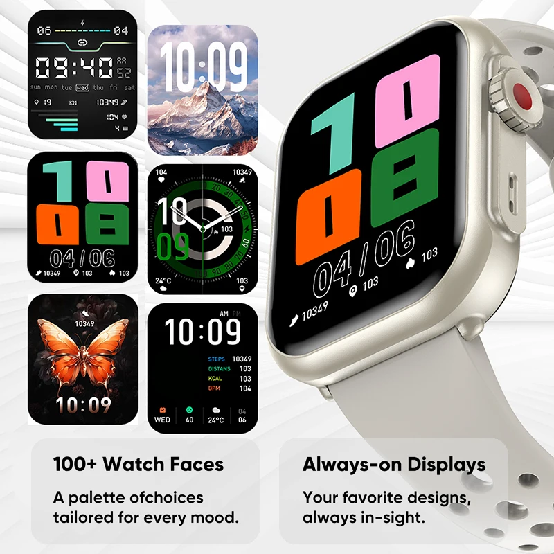 2025 جديد لهواوي Xiaomi ساعة ذكية الرجال النساء 1.85 بوصة HD AMOLED شاشة لمس كاملة IP68 مقاوم للماء بلوتوث دعوة SmartWatch