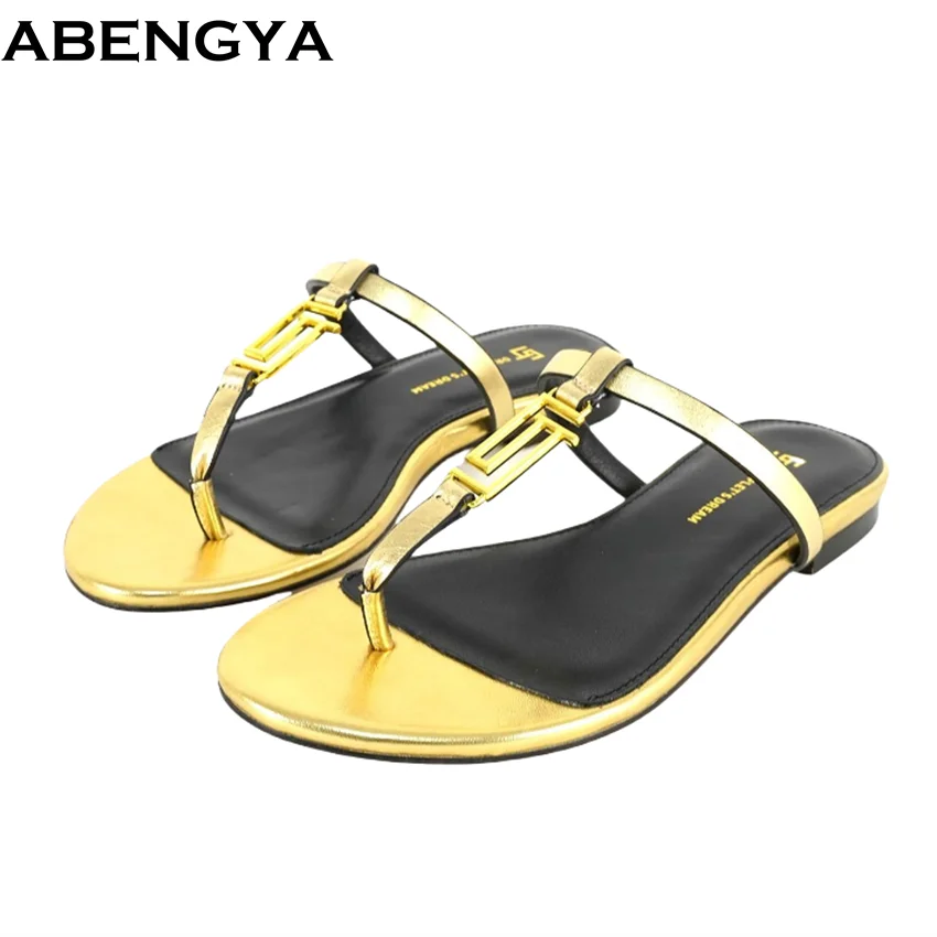 

ABENGYA кожаные шлепанцы, пляжные тапочки на плоской подошве, женская праздничная обувь с открытым носком, женские лоферы, летние тапочки, женские сандалии