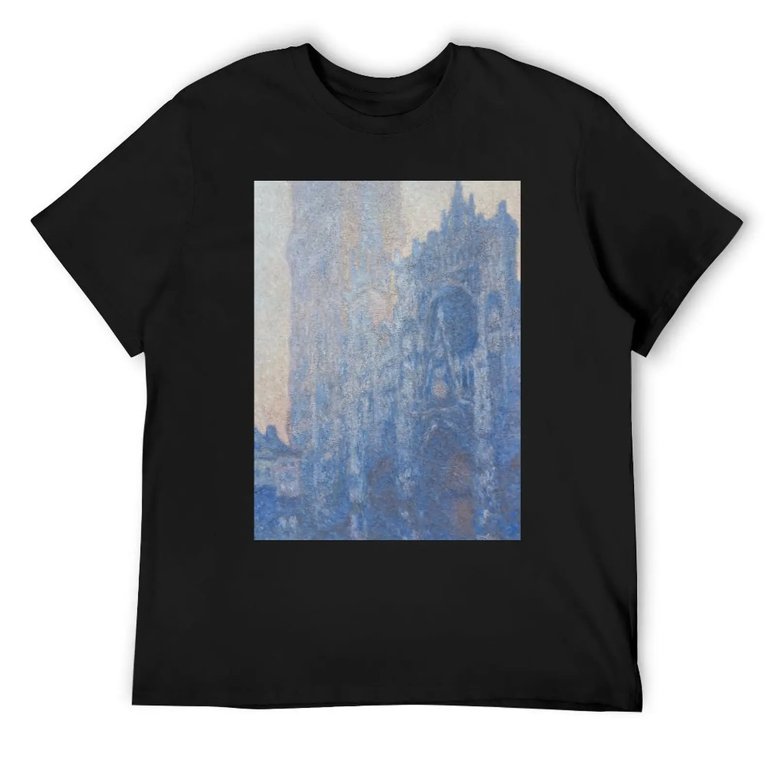 Rouen Cathedral Facade and Tour d'Albane Morning Effect by Claude Monet T-Shirt cute clothes mens clothing