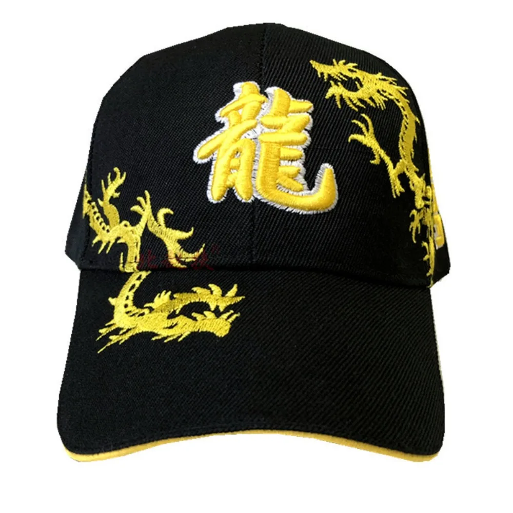 Fashion Loong Totem Baseball Cap Chinese Style Cool Snapback Cap Adjustable Embroidered Sun Shading Hats Spring and Summer