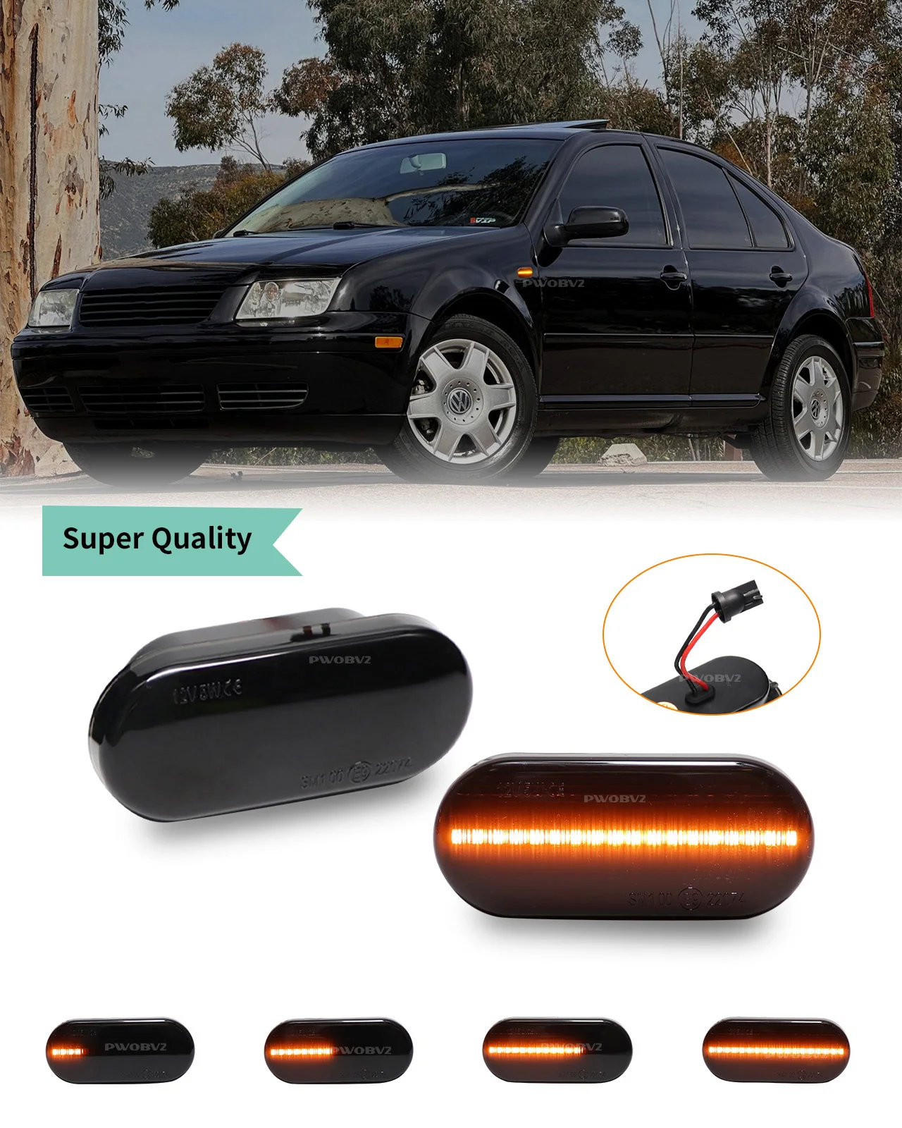 

2x для SEAT Leon Ibiza 6L Ford Focus MK2 VW Golf 3 4 Lupo Passat Polo Динамический янтарный боковой габаритный фонарь указателя поворота мигалка