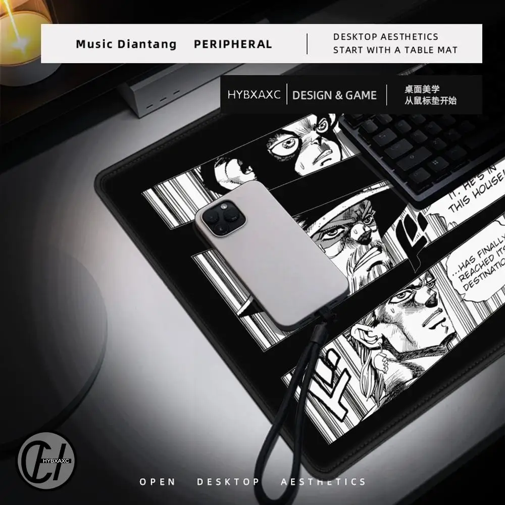 Computer Gamer Joseph Joestar Mouse Pad Large Rubber Non-slip Keyboard Gaming Mousepad Anime Jojo Bizarre Adventure Desk Mat