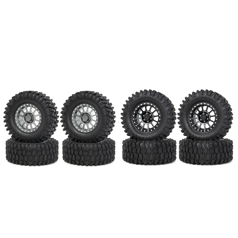 

4Pcs 2.6 Inch Metal Beadlock Wheel Rim 135Mm Rubber Tire Tyre For 1/10 RC Crawler Car Axial SCX10 Wraith RR10 Capra