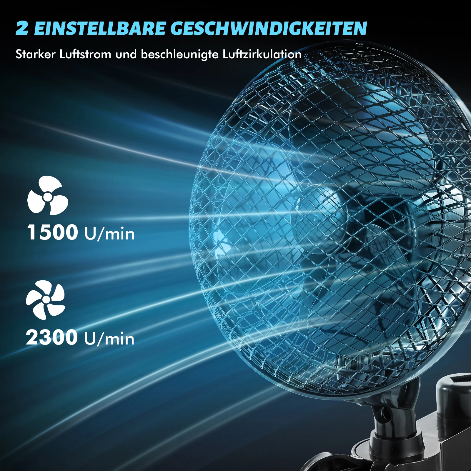 Pflanzenzelt-Clip-Ventilator mit neu entwickeltem, langlebigem EC-Motor, zweistufig einstellbarer Lüfter 90 ° Rotationsventilator mit 22 cm Durchmesser, ideal für hydroponische Systeme und Zirkulationskühlung in Grow-Räumen. – Detail 6