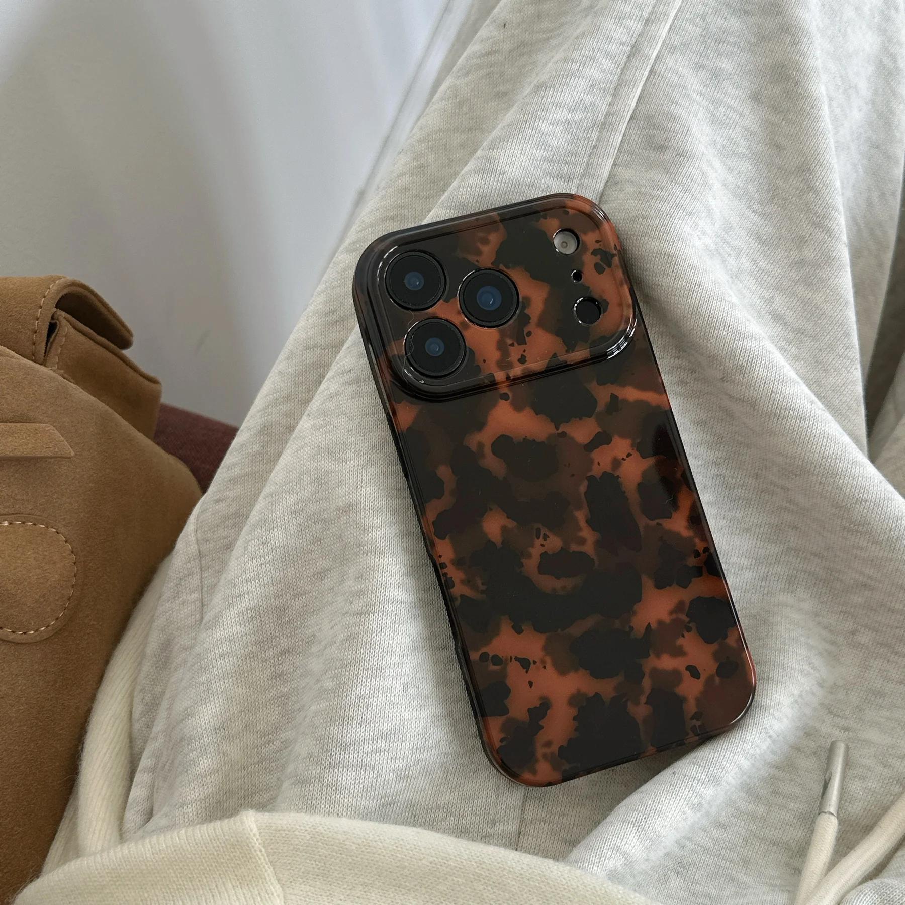 Retro stilvolle bernsteinfarbene Lamber-Muster glänzende Handyhülle für iPhone 17, 16, 15, 14, 13, 12, Pro Max Plus Air – Detail 34