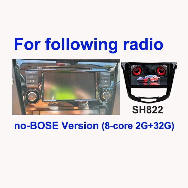 SINOSMART Android GPS für Nissan Qashqai J11 X-Trail T32 Rogue 2019–2021 mit 7" OEM Bildschirm, unterstützt BOSE, 360 Kamera, Ca 9