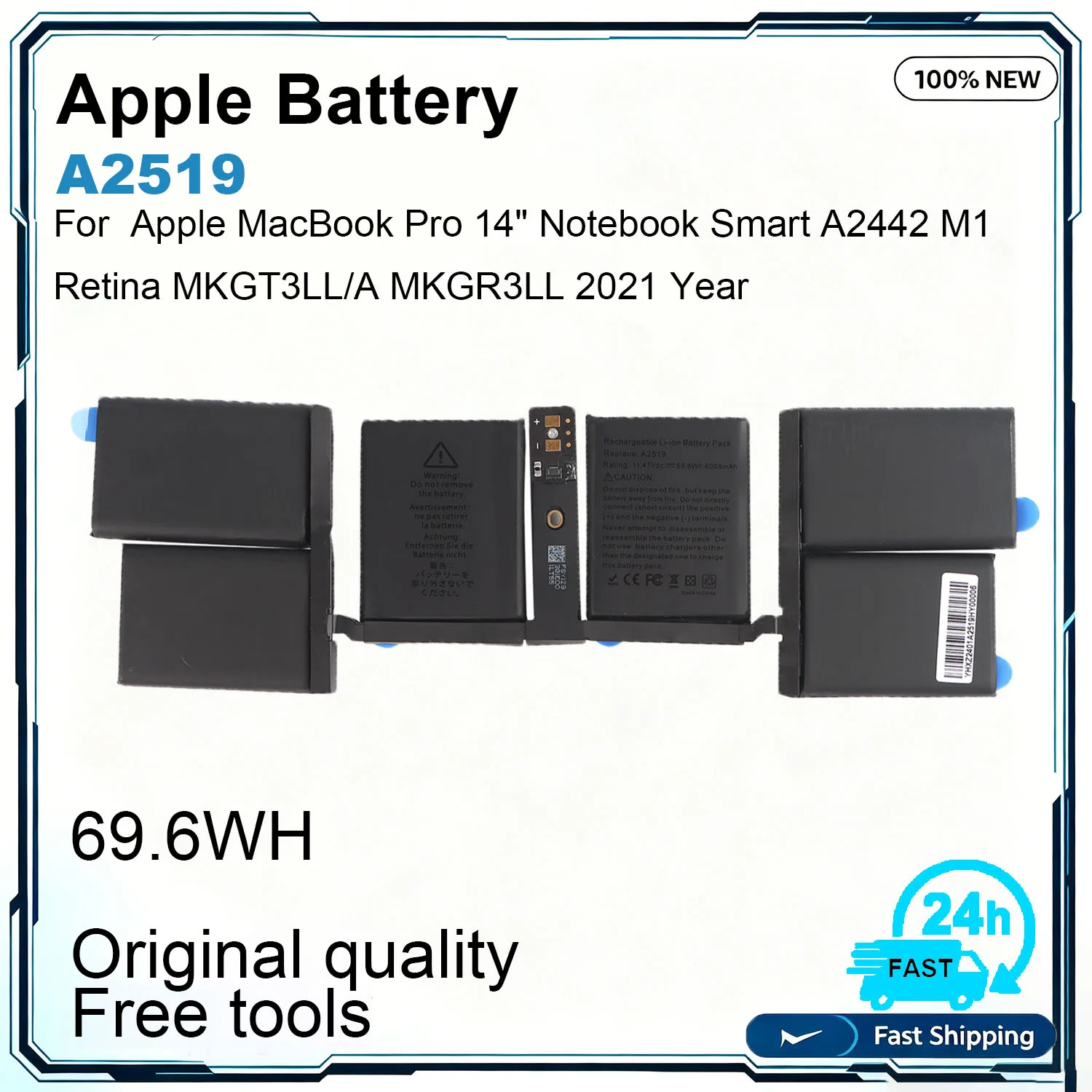 New A2519 Laptop Battery For Apple MacBook Pro 14