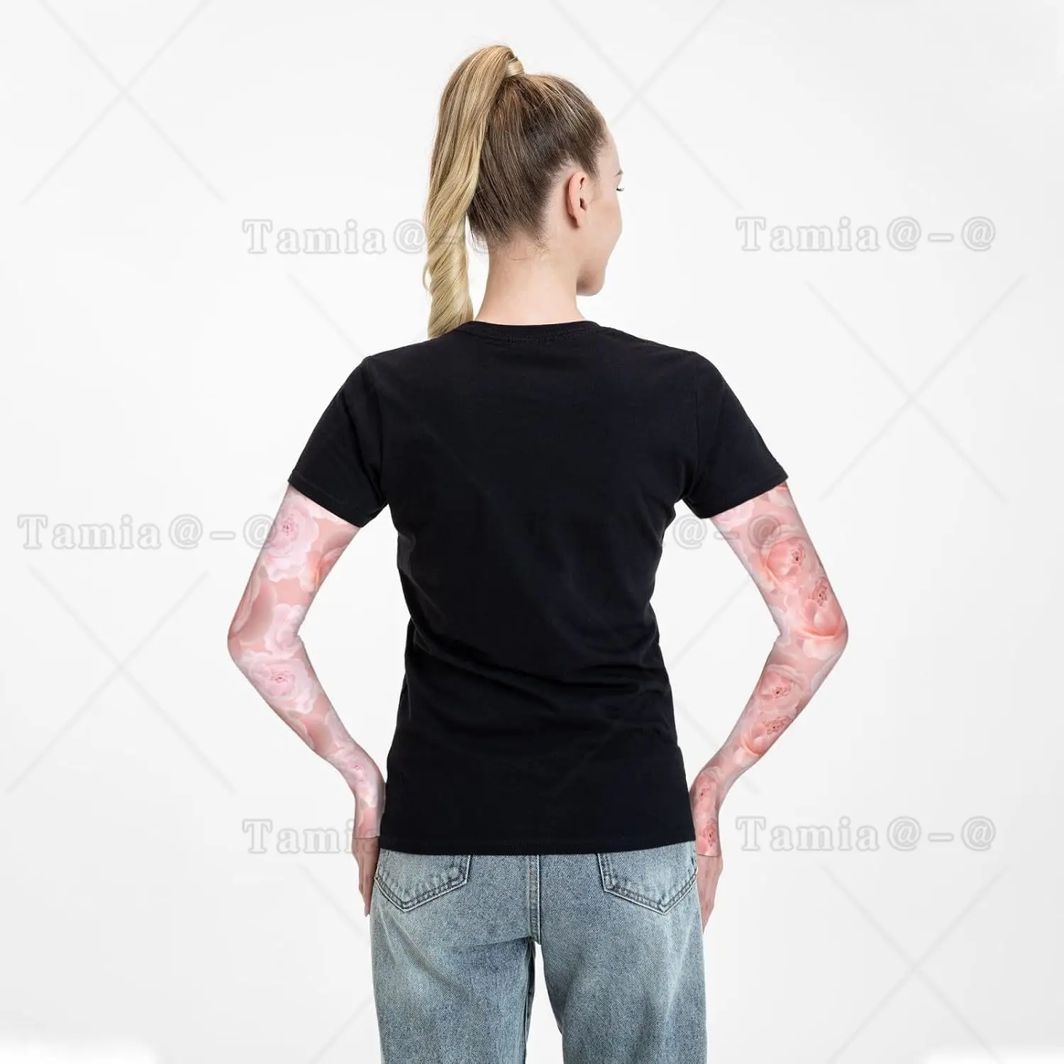 Rose Flower Arm Sleeves Rose Arm Cover  Flower Cooling Arm Sleeves for Outdoor