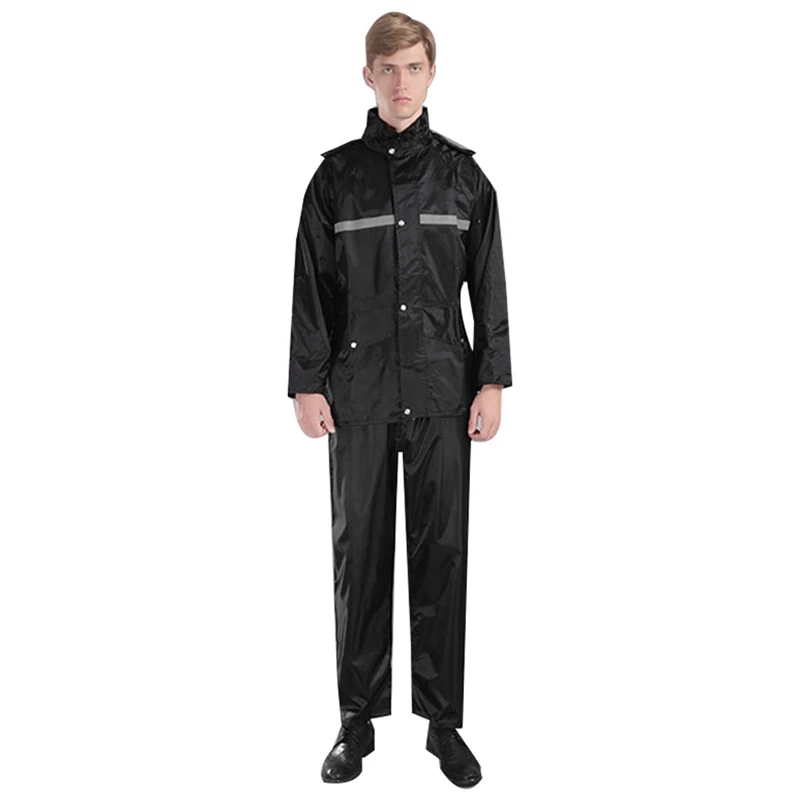 Thickened PVC Split Waterproof Raincoat For Men's Motorcycle Impermeable Rain Jacket Pants Suit Protective Rainwear