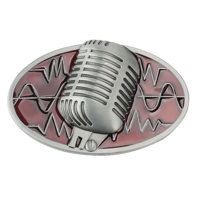 Microphone Belt Buckle Music Enthusiast 3.8cm Width