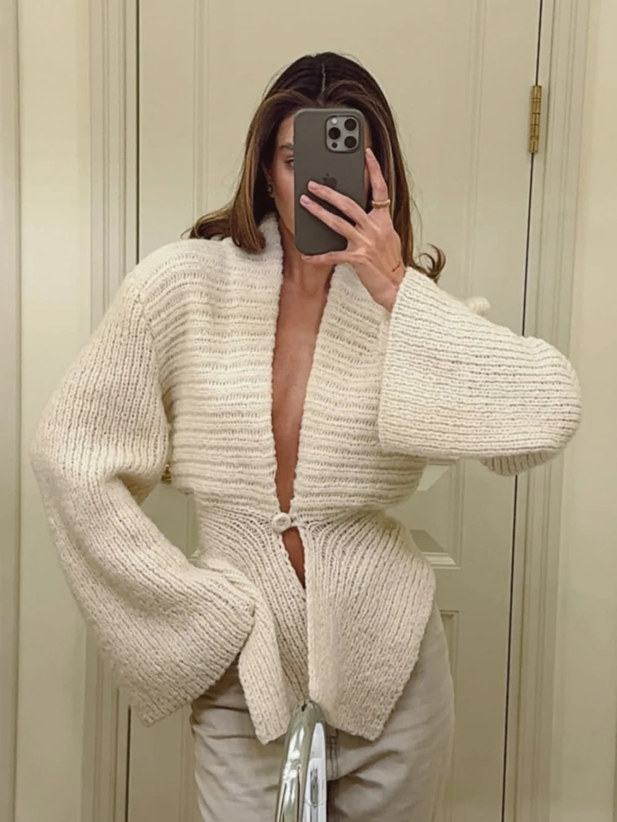 Sweaters Jumpers Cardigans Womens Cardigan Unisex Korean Style Punk Studded Trim Distressed Look Concert Young Rock Fashion Sexy